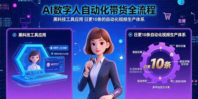 （15699期）AI数字人自动化带货全流程：黑科技工具应用 日更10条的自动化视频生产体系-搞砸网络-www.gaoza.cn