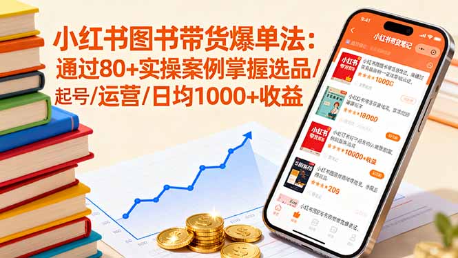 小红书图书带货爆单法：通过80+实操案例掌握选品/起号/运营/日均1000+收益-搞砸网络-www.gaoza.cn