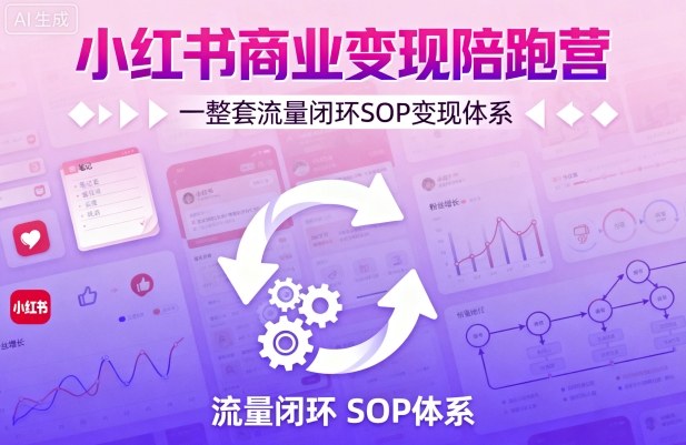 小红书商业变现陪跑营，轻IP矩阵 私域获客 聚光投流，一整套流量闭环SOP变现体系-搞砸网络-www.gaoza.cn