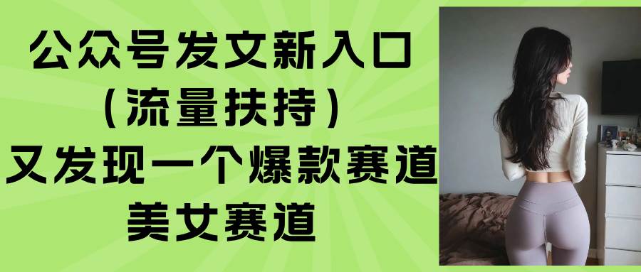 （15781期）公众号发文新入口（流量扶持），又发现一个爆款赛道：美女赛道-搞砸网络-www.gaoza.cn