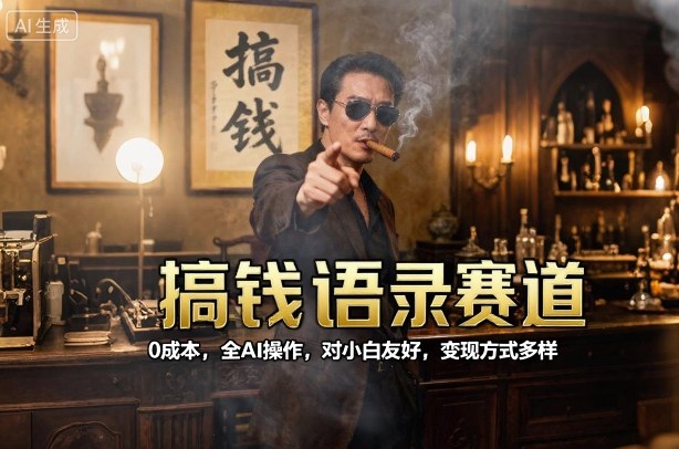 搞钱语录赛道，0成本，全AI操作，对小白友好，变现方式多样-搞砸网络-www.gaoza.cn