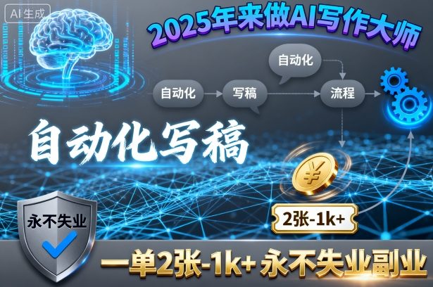 2025年来做AI写作大师，自动化写稿，一单2张-1k+，永不失业副业-搞砸网络-www.gaoza.cn