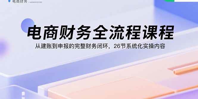（15893期）电商财务全流程课程：从建账到申报的完整财务闭环，26节系统化实操内容-搞砸网络-www.gaoza.cn