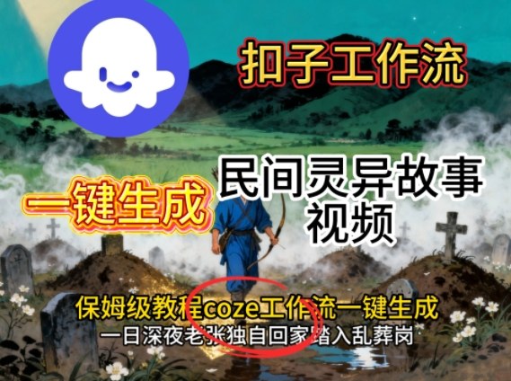Coze扣子工作流一键生成民间灵异故事视频，保姆级教程搭建教学-搞砸网络-www.gaoza.cn