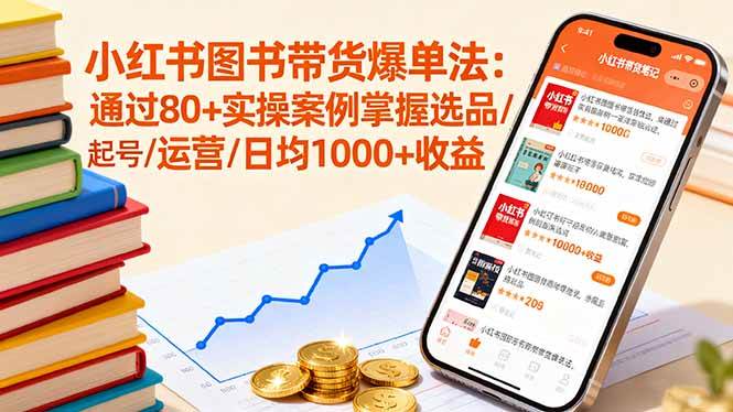 （16015期）小红书图书带货爆单法：通过80+实操案例掌握选品/起号/运营/日均1000+收益-搞砸网络-www.gaoza.cn