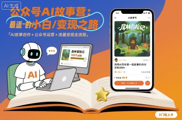 公众号ai故事营，最适合小白的自媒体变现之路-搞砸网络-www.gaoza.cn