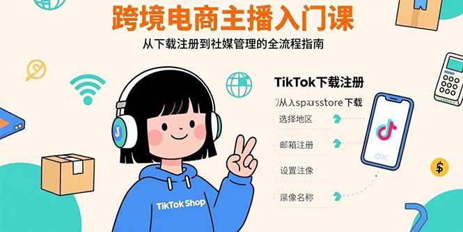 （15708期）跨境电商主播入门课，TikTok下载注册，支付工具配置，社媒账号管理全流程-搞砸网络-www.gaoza.cn