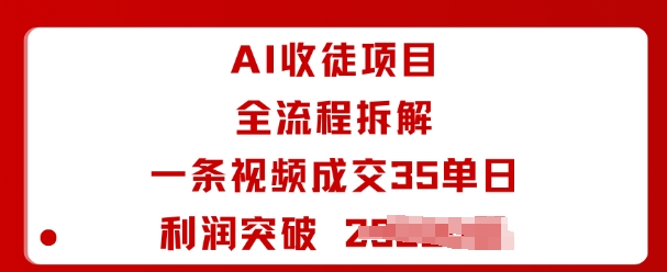 AI收徒项目全流程拆解一条视频成交35单日利润突破1k+-搞砸网络-www.gaoza.cn