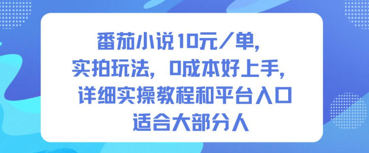 番茄小说10米每单，实拍玩法，0成本好上手，详细实操教程和平台入口适合大部分人-搞砸网络-www.gaoza.cn