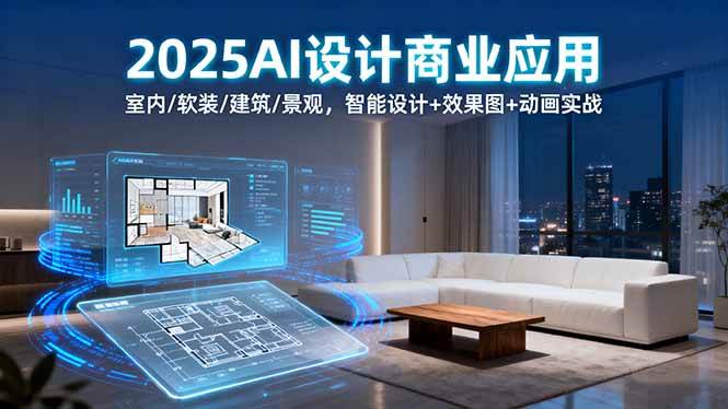（16052期）2025AI设计商业应用：室内/软装/建筑/景观，智能设计+效果图+动画实战-搞砸网络-www.gaoza.cn