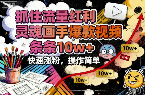 抓住流量红利，灵魂画手爆款视频，条条10w+，快速涨粉，操作简单-搞砸网络-www.gaoza.cn
