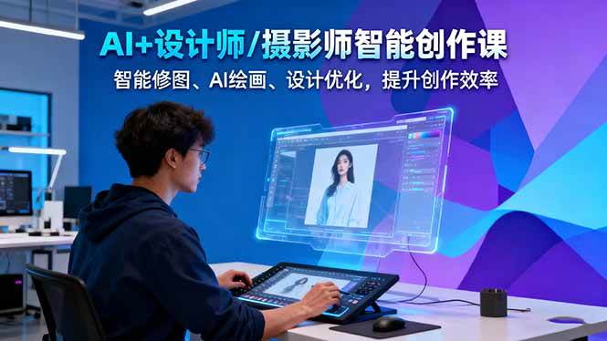 AI+设计师/摄影师智能创作课：智能修图、AI绘画、设计优化，提升创作效率-搞砸网络-www.gaoza.cn