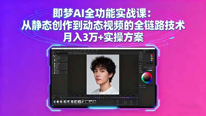 （16053期）即梦AI全功能实战课：从静态创作到动态视频的全链路技术 月入3万+实操方案-搞砸网络-www.gaoza.cn