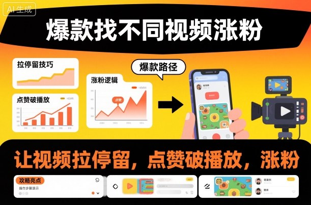 爆款找不同视频涨粉，让视频拉停留，实现点赞，破播放，涨粉-搞砸网络-www.gaoza.cn