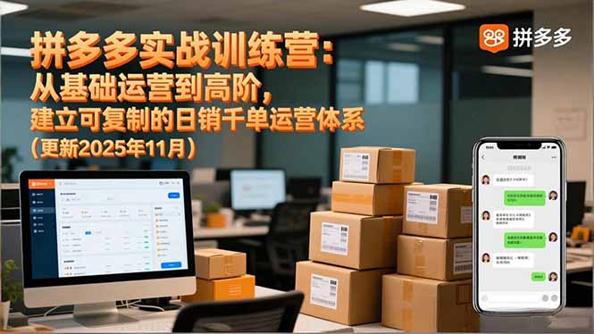 拼多多实战训练营：从基础运营到高阶，建立可复制的日销千单运营体系(更新11月-搞砸网络-www.gaoza.cn