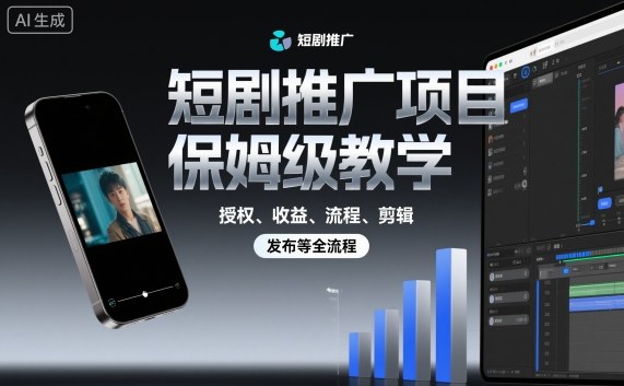 短剧推广项目保姆级教学，授权、收益、流程、剪辑，发布等全流程-搞砸网络-www.gaoza.cn