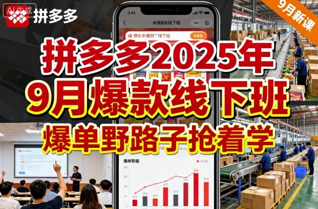 拼多多2025年9月爆款线下班，爆单野路子抢着学-搞砸网络-www.gaoza.cn