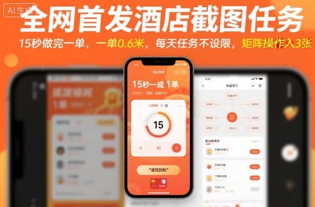 全网首发酒店截图任务，15秒做完一单，一单0.6米，每天任务不设限，矩阵操作日入3张【揭秘】-搞砸网络-www.gaoza.cn