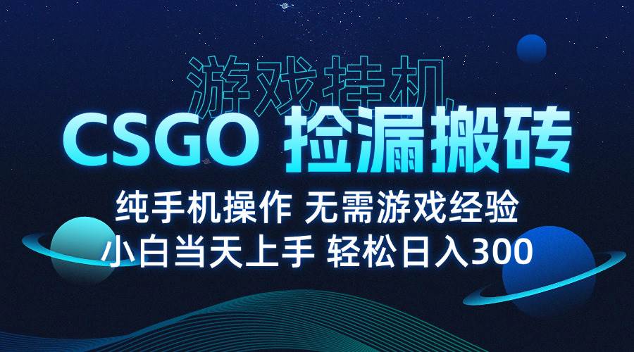 （15820期）8月最新游戏搬砖，CSGO纯挂机，不需要玩游戏，实现真挂机，月入1W+-搞砸网络-www.gaoza.cn