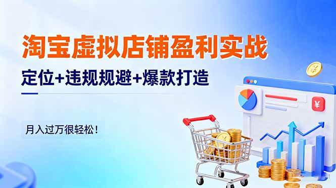 （16387期）淘宝虚拟店铺盈利实战：定位+违规规避+爆款打造，月入过万很轻松！-搞砸网络-www.gaoza.cn