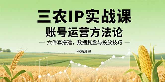 （15864期）三农IP实战课：账号运营方法论，六件套搭建，数据复盘与投放技巧-搞砸网络-www.gaoza.cn