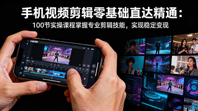 手机视频剪辑零基础直达精通：100节实操课程掌握专业剪辑技能，实现稳…-搞砸网络-www.gaoza.cn