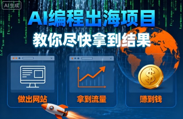 AI编程出海项目，教你尽快拿到结果-做出网站、拿到流量、賺到钱-搞砸网络-www.gaoza.cn