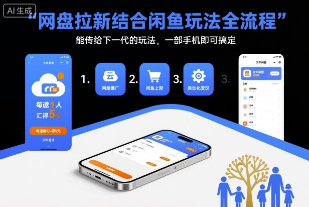 网盘拉新结合闲鱼玩法全流程，能传给下一代的玩法，一部手机即可搞定（附入口渠道以及实操教程）-搞砸网络-www.gaoza.cn