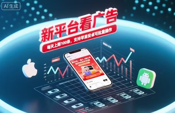新台看广告，养好机一条5毛到5块，单机日入30到100，支持苹果安卓，可批量操作。-搞砸网络-www.gaoza.cn