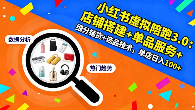 小红书虚拟陪跑3.0：店铺搭建+单品服务+细分铺货+选品技术，单店日入100+-搞砸网络-www.gaoza.cn