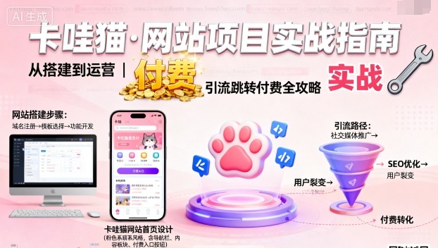 卡哇猫·网站项目，网站搭建与运营以及引流跳转付费-搞砸网络-www.gaoza.cn