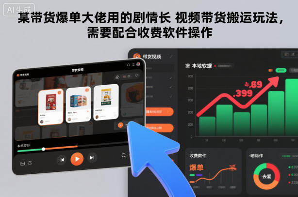 某带货爆单大佬用的剧情长视频带货搬运玩法，需要配合收费软件操作-搞砸网络-www.gaoza.cn