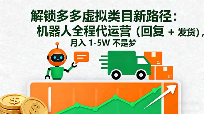 解锁多多虚拟类目新路径：机器人全程代运营(回复 + 发货-搞砸网络-www.gaoza.cn