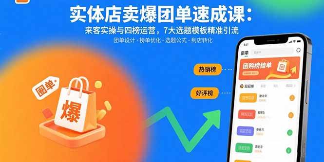（15834期）实体店卖爆团单速成课：来客实操与四榜运营，7大选题模板精准引流-搞砸网络-www.gaoza.cn
