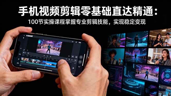 （16466期）手机视频剪辑零基础直达精通：100节实操课程掌握专业剪辑技能，实现稳…-搞砸网络-www.gaoza.cn