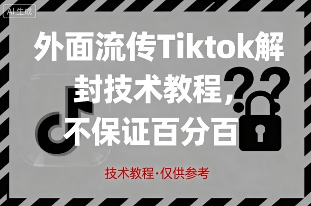 外面流传Tiktok解封技术教程，不保证百分百，具体自测-搞砸网络-www.gaoza.cn