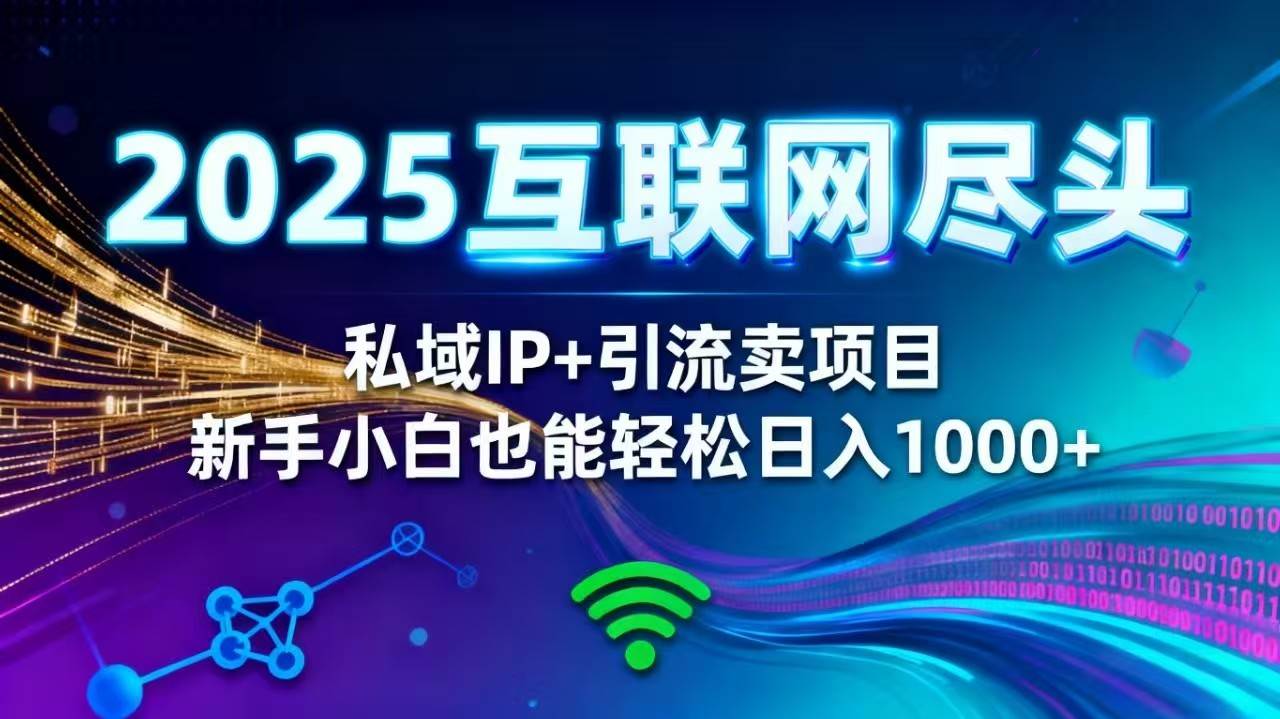 （16485期）2025网创尽头王炸项目！私域 IP + 精准引流，新手小白在家躺赚日入 1000+-搞砸网络-www.gaoza.cn