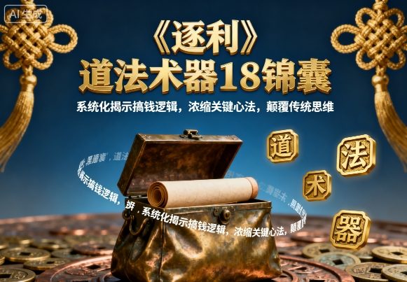 《逐利》道法术器18锦囊，系统化揭示搞钱逻辑，浓缩关键心法，颠覆传统思维-搞砸网络-www.gaoza.cn