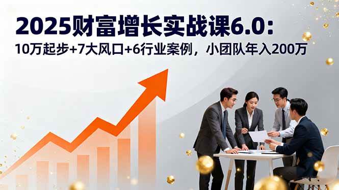 （16004期）2025财富增长实战课6.0：10万起步+7大风口+6行业案例，小团队年入200万-搞砸网络-www.gaoza.cn