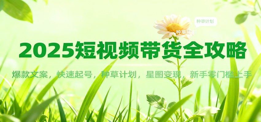 2025短视频带货全攻略：爆款文案，快速起号，种草计划，星图变现，新手零门槛上手-搞砸网络-www.gaoza.cn