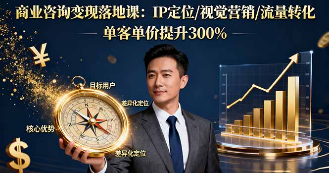 商业咨询变现落地课：IP定位/视觉营销/流量转化，单客单价提升300%-搞砸网络-www.gaoza.cn