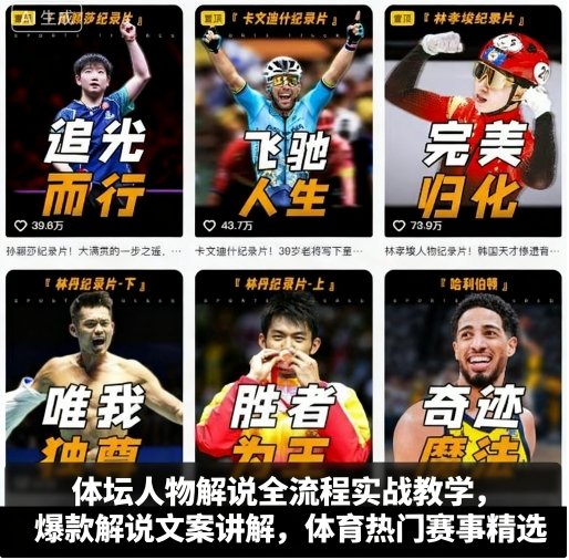 体坛人物解说全流程实战教学，爆款解说文案讲解，体育热门赛事精选-搞砸网络-www.gaoza.cn