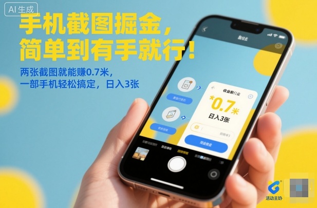 手机截图掘金，简单到有手就行！两张截图就能賺0.7米，一部手机轻松搞定，日入3张【揭秘】-搞砸网络-www.gaoza.cn