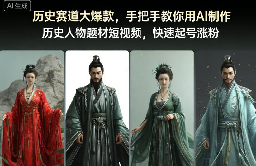 历史赛道大爆款，手把手教你用AI制作历史人物题材短视频，快速起号涨粉-搞砸网络-www.gaoza.cn