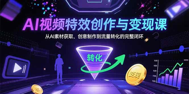 （15587期）AI视频特效创作与变现课：从AI素材获取、创意制作到流量转化的完整闭环-搞砸网络-www.gaoza.cn