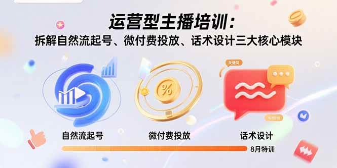 （15654期）运营型主播培训：拆解自然流起号、微付费投放、话术设计三大核心模块-8月-搞砸网络-www.gaoza.cn