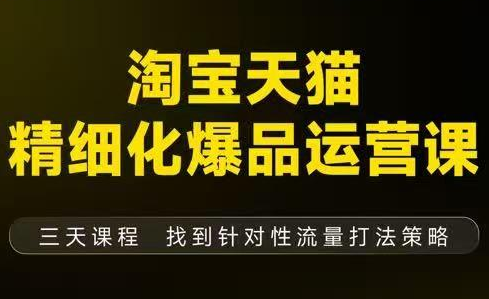 猫课子幽·淘宝天猫精细化爆品运营【音频+字幕+文档】(9月12-14杭州线下课)-搞砸网络-www.gaoza.cn