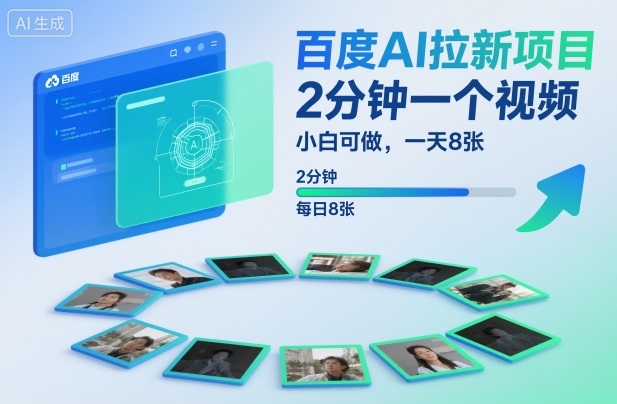 百度AI拉新项目，2分钟一个视频，小白可做，一天8张【附案例+保姆级教程】-搞砸网络-www.gaoza.cn