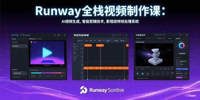 （15515期）Runway全栈视频制作课：AI视频生成，智能剪辑技术，影视级特效处理系统-搞砸网络-www.gaoza.cn