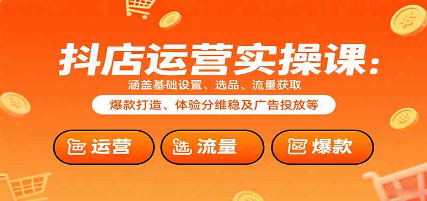 抖店运营实操课：涵盖基础设置、选品、流量获取、爆款打造、体验分维稳及广告投放等-搞砸网络-www.gaoza.cn